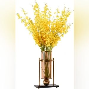 Cabilock 1pc Ornaments Minimalist Flower Vase Crystal Flower Vase Footed